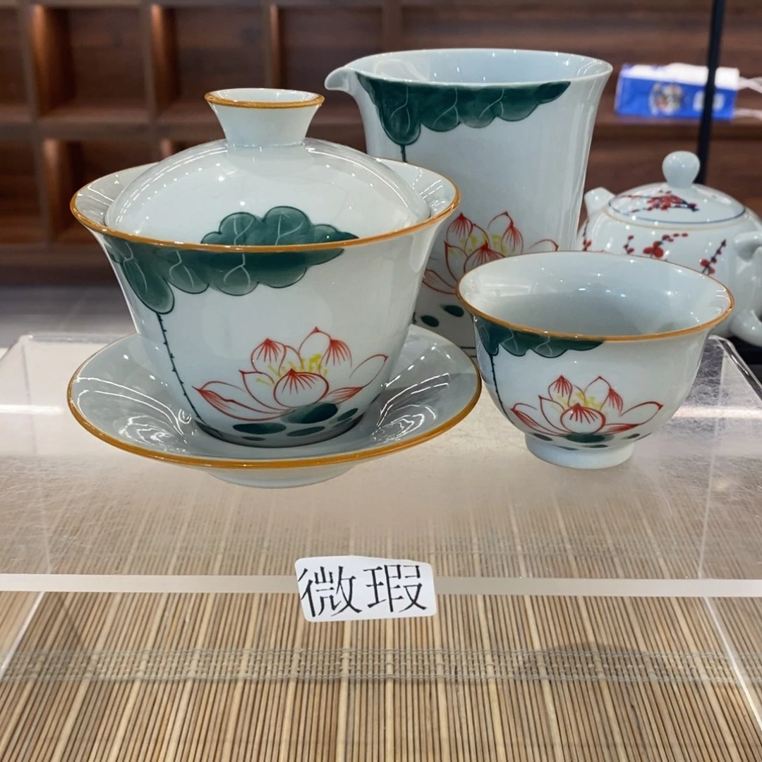釉下彩老陶泥手工绘制