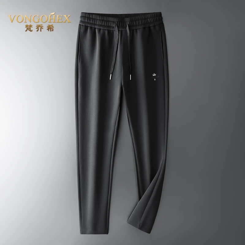VONGOHEX休闲裤男士卫裤春秋新款针织运动裤宽松大码直筒长裤