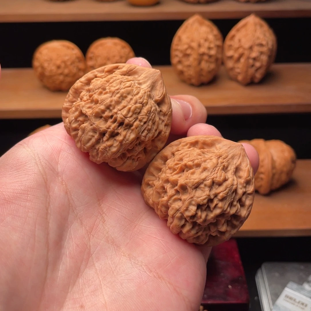 文玩核桃把件41原装老款麒麟纹官帽