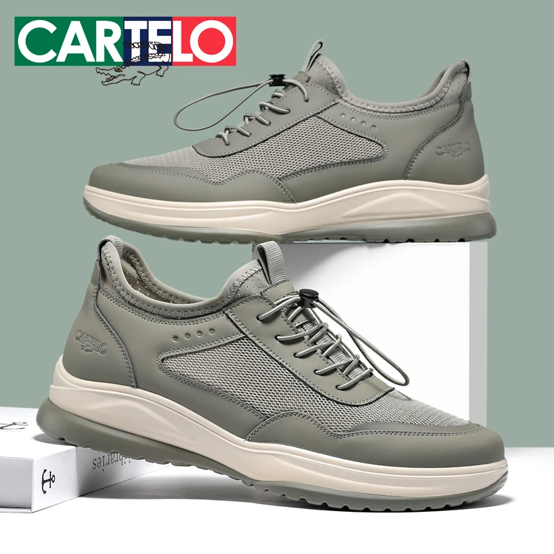 卡帝乐鳄鱼镂空皮鞋男夏季休闲运动懒人一脚蹬透气镂空真皮网面鞋