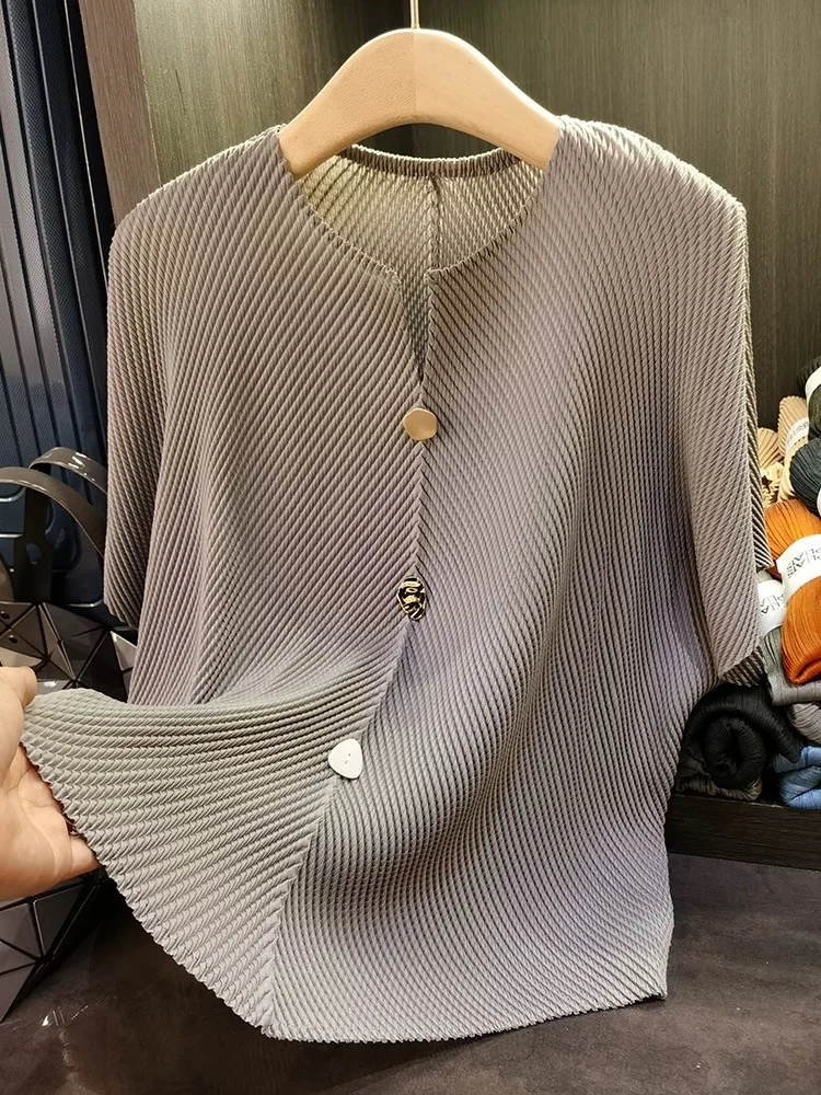 【F021胖哥专享】2025新款SAN宅褶皱龙鳞褶精品高端女装