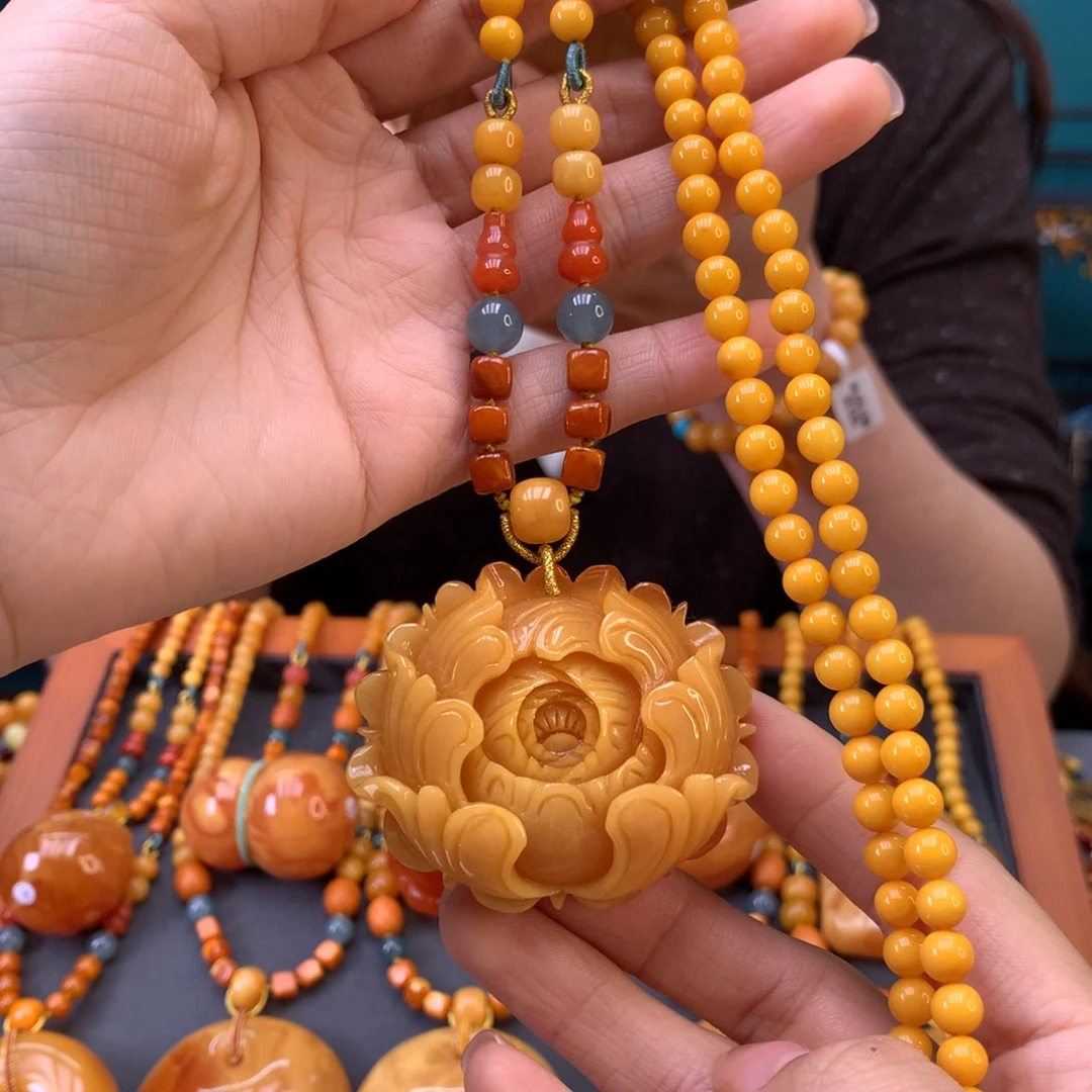 蜜蜡未镶嵌颈饰天然