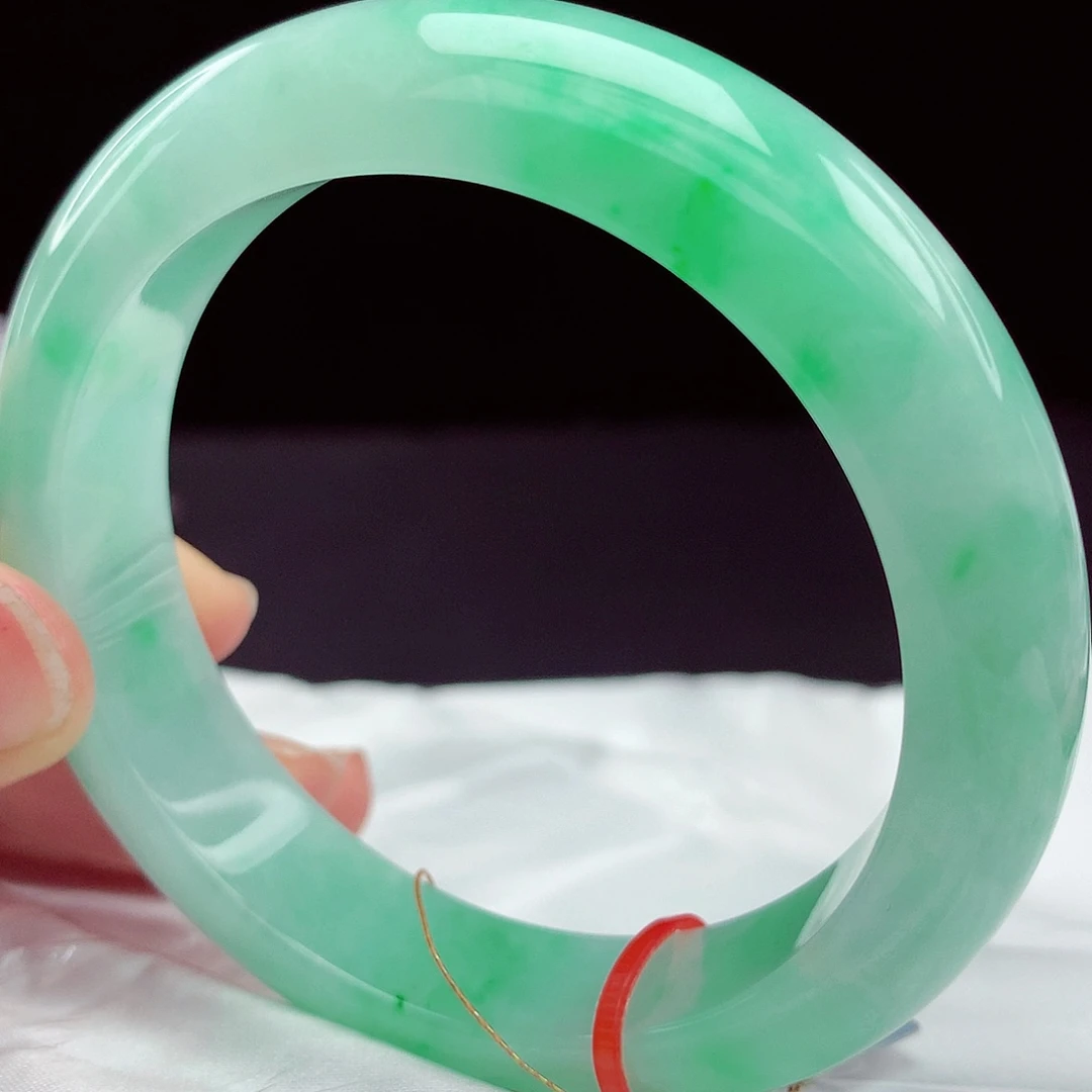 翡翠未镶嵌手镯57圈215宽版