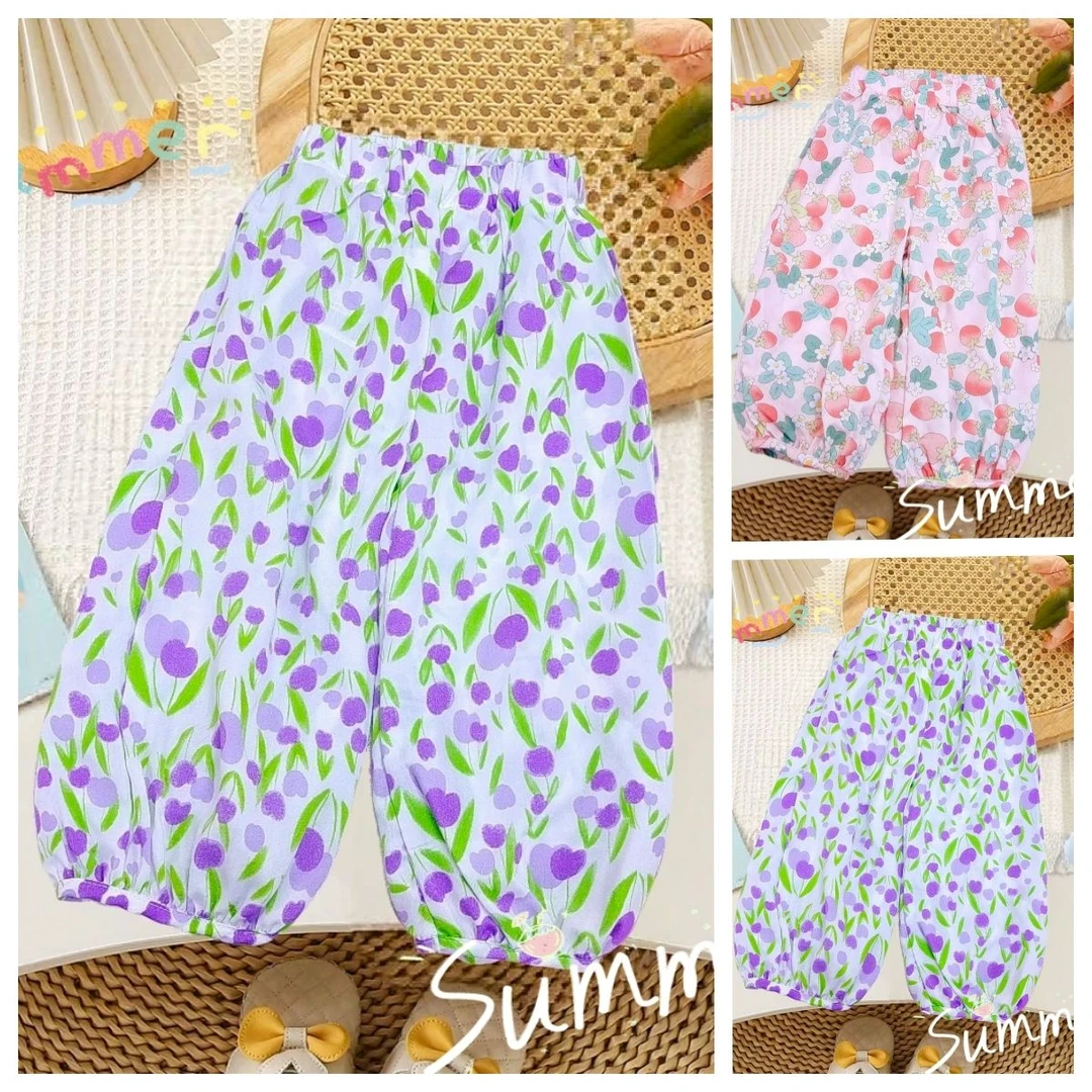 【小花裤】25X153夏季女童女孩休闲裤女童裤子宽松洋气灯笼裤薄款