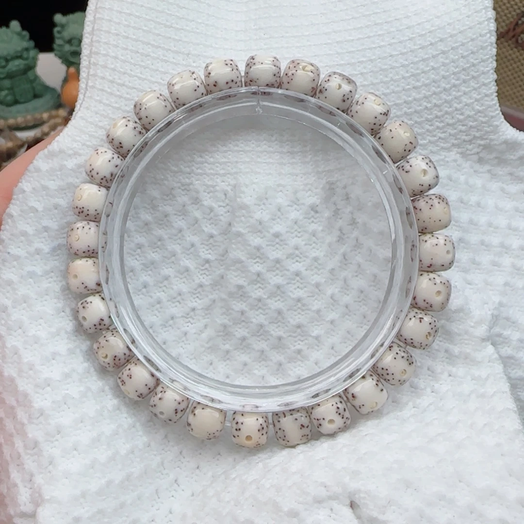 星月菩提手串骨瓷白大眼睛针尖星8*7