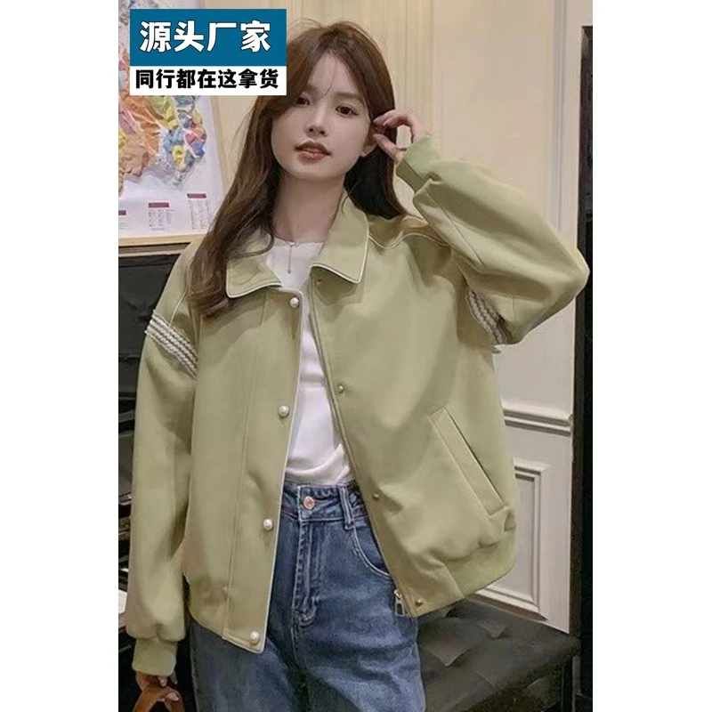 梵乐芬学院风棒球服开春外套女2025新款小众复古宽松百搭显瘦上衣