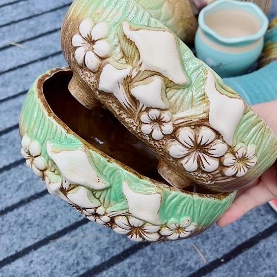 多肉绿植陶瓷花盆9.9包邮，有空