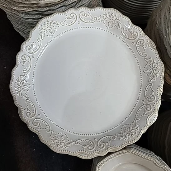 瓷片微瑕欧式花边十寸大盘两个一组