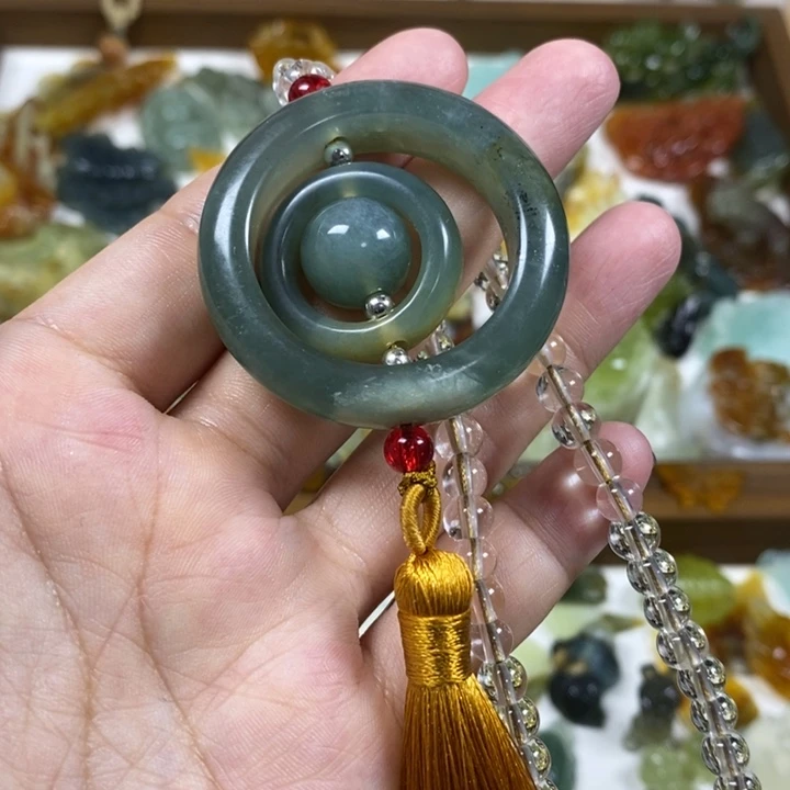 未镶嵌蛇纹石玉车挂
