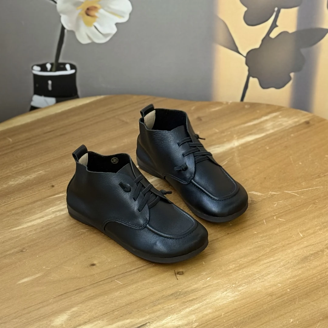 慕云手工真皮软底防滑百搭休闲四季短靴0218-8