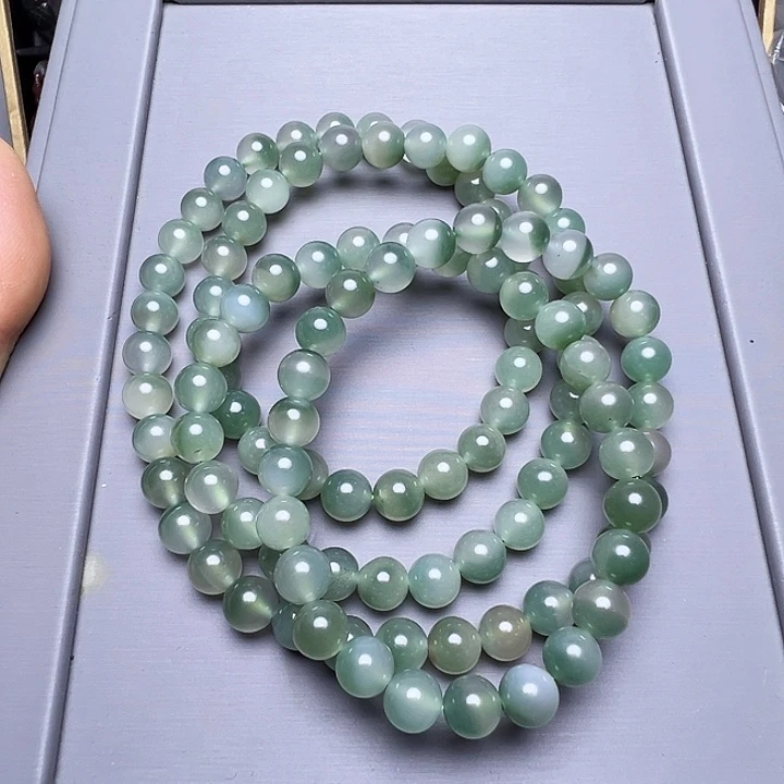 玛瑙/玉髓秦紫玉7.6佛珠合金