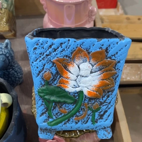 326.蓝色荷花的，的，陶瓷