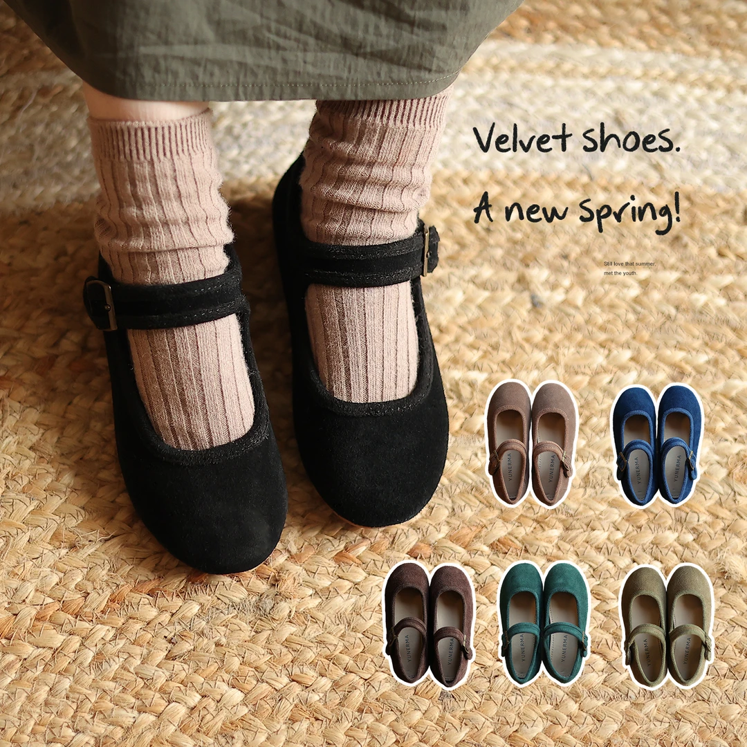 允儿妈女童2024磨砂皮韩系魔术贴小皮鞋宝宝幼儿园春季韩版软底鞋