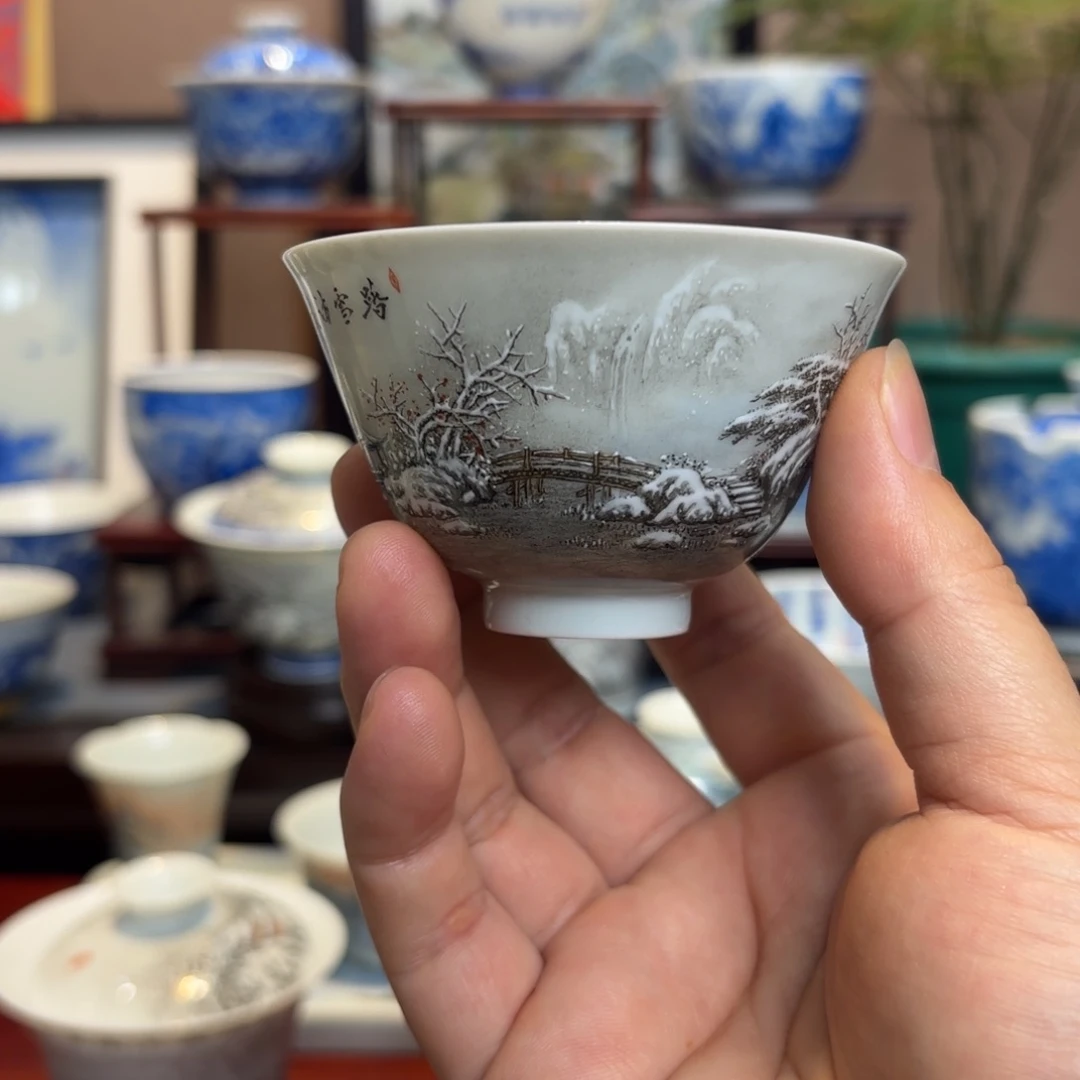 神采雪景手工手绘