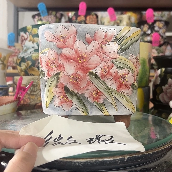 满38包邮 景德镇手绘花盆