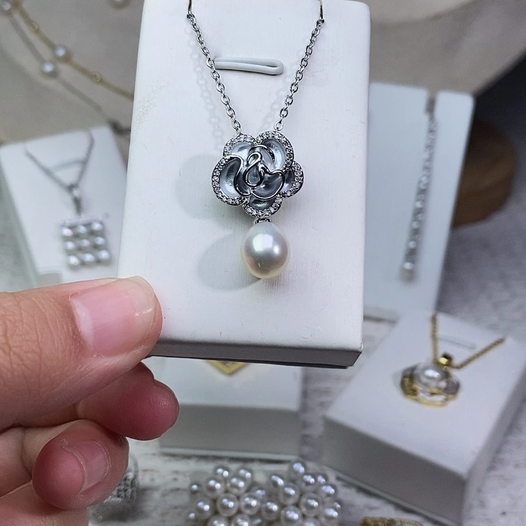 淡水珍珠耳饰银S925镶嵌