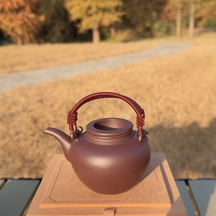 紫砂茶壶粉丝价提梁壶老紫泥