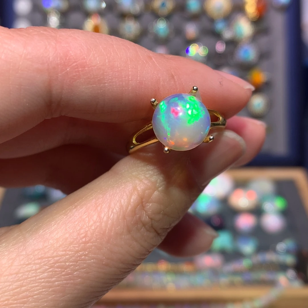 银S925镶嵌欧泊戒指款式