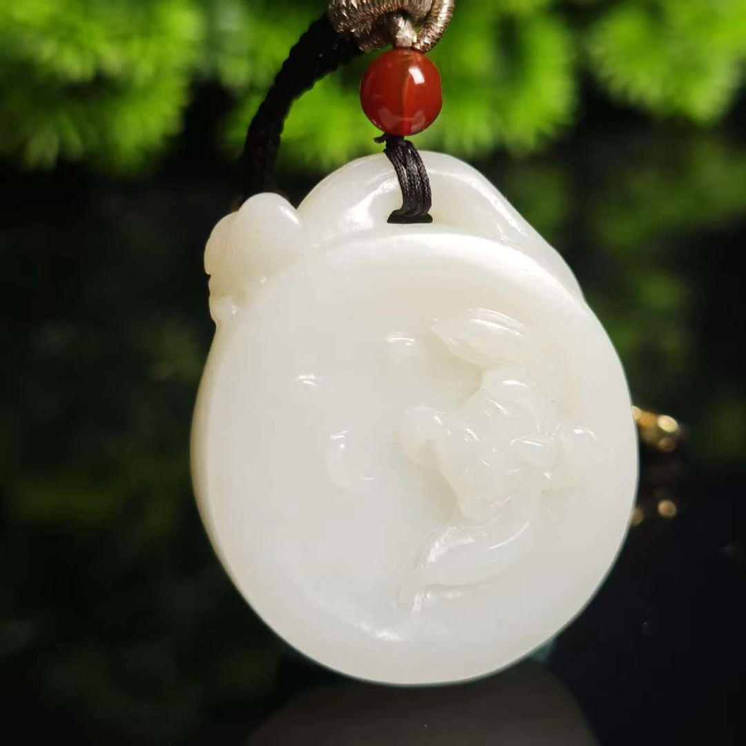 lot5706 莲间福羽 和田玉糖白玉 39*33*11.6mm 30.2g