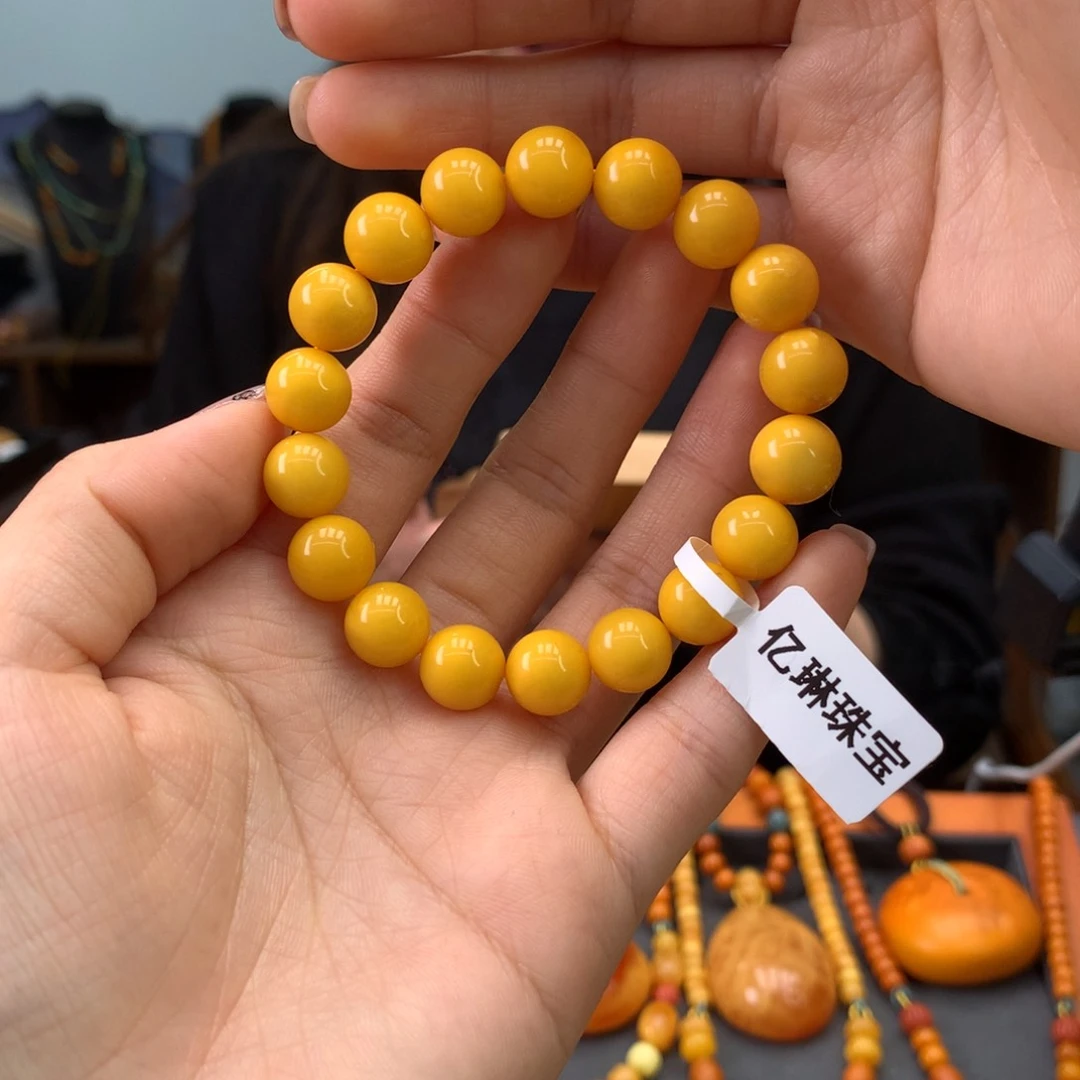 蜜蜡手串未镶嵌天然
