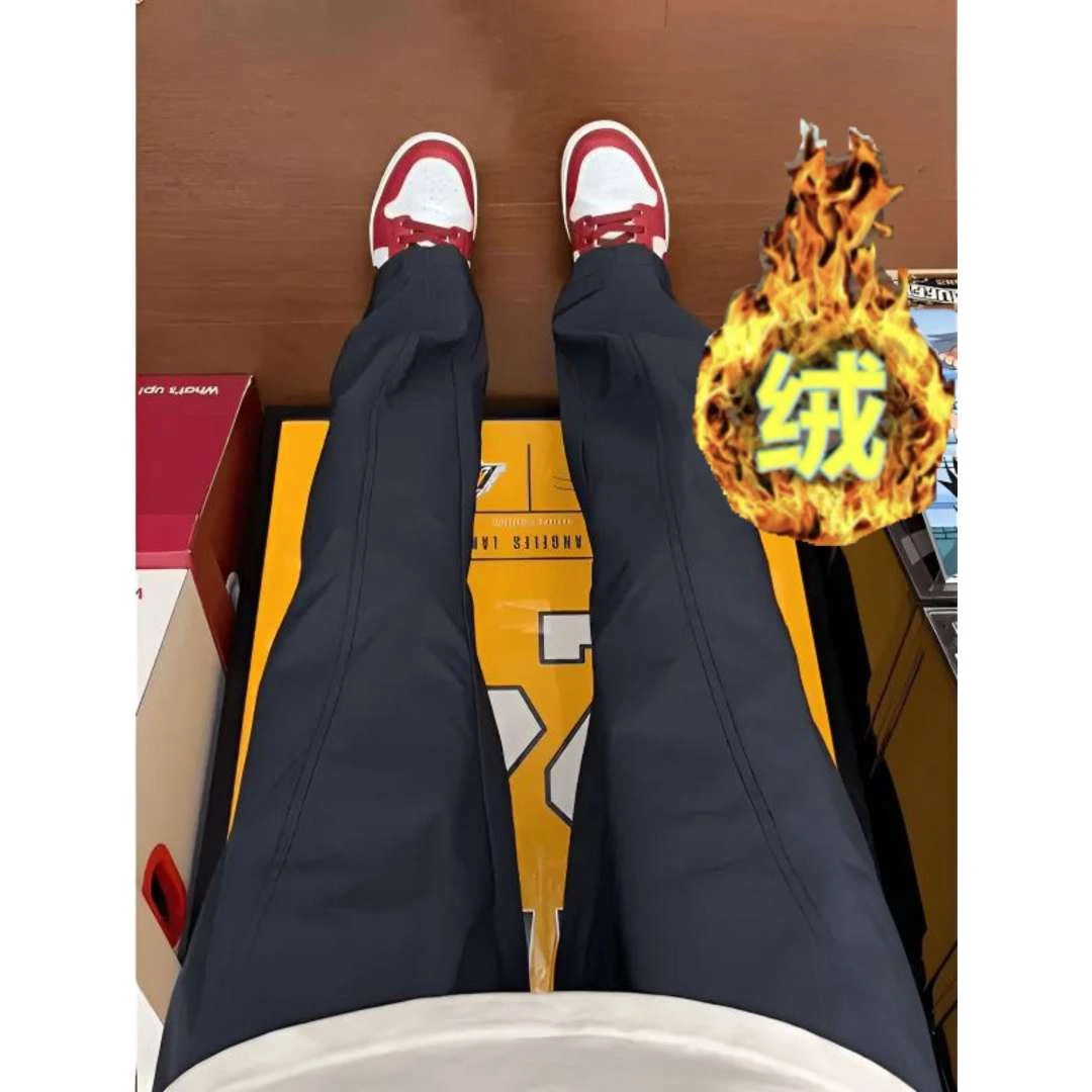 秋冬季新款美式高街潮流斜切冲锋裤男防风机能户外百搭加绒休闲裤