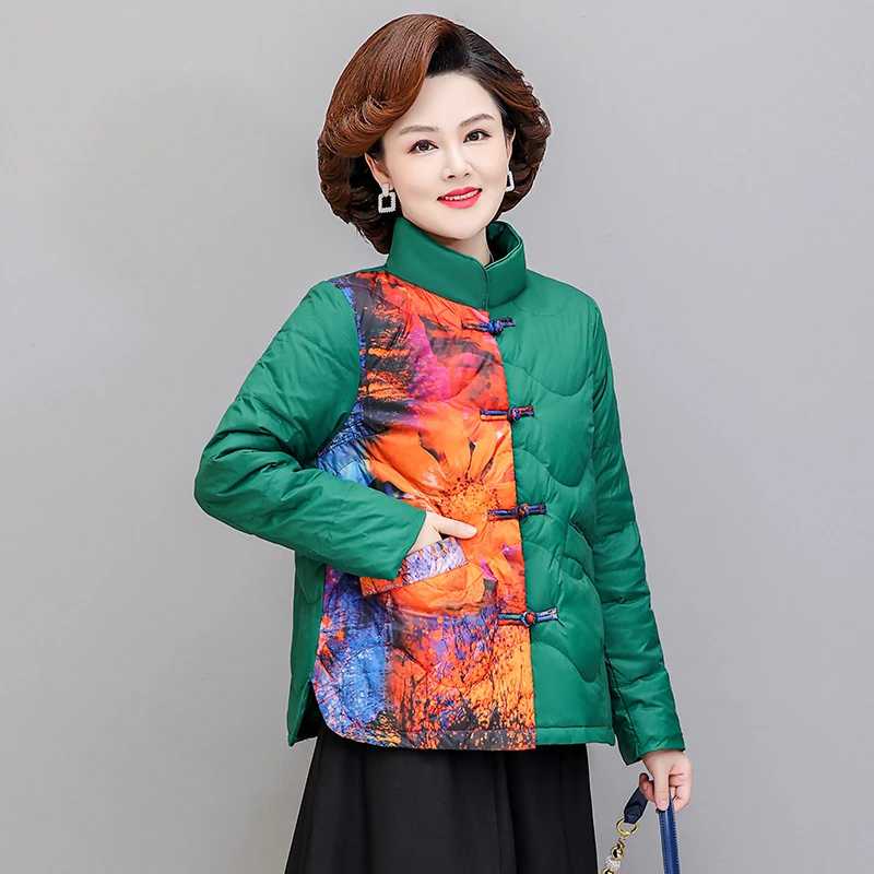 1《M11款》民族风羽绒服2025新款洋气妈妈冬装复古盘扣短款外套