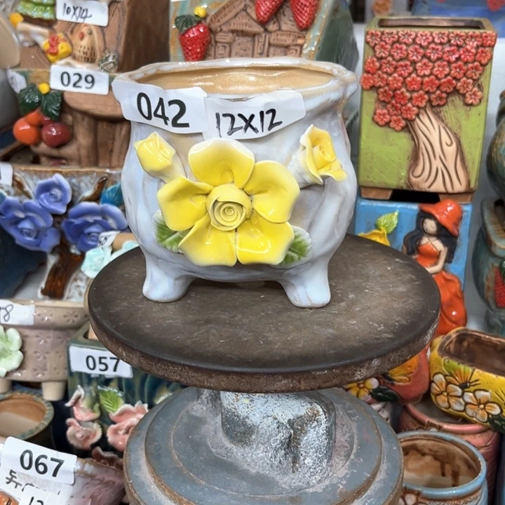 紫砂花盆粗陶材质多肉花盆