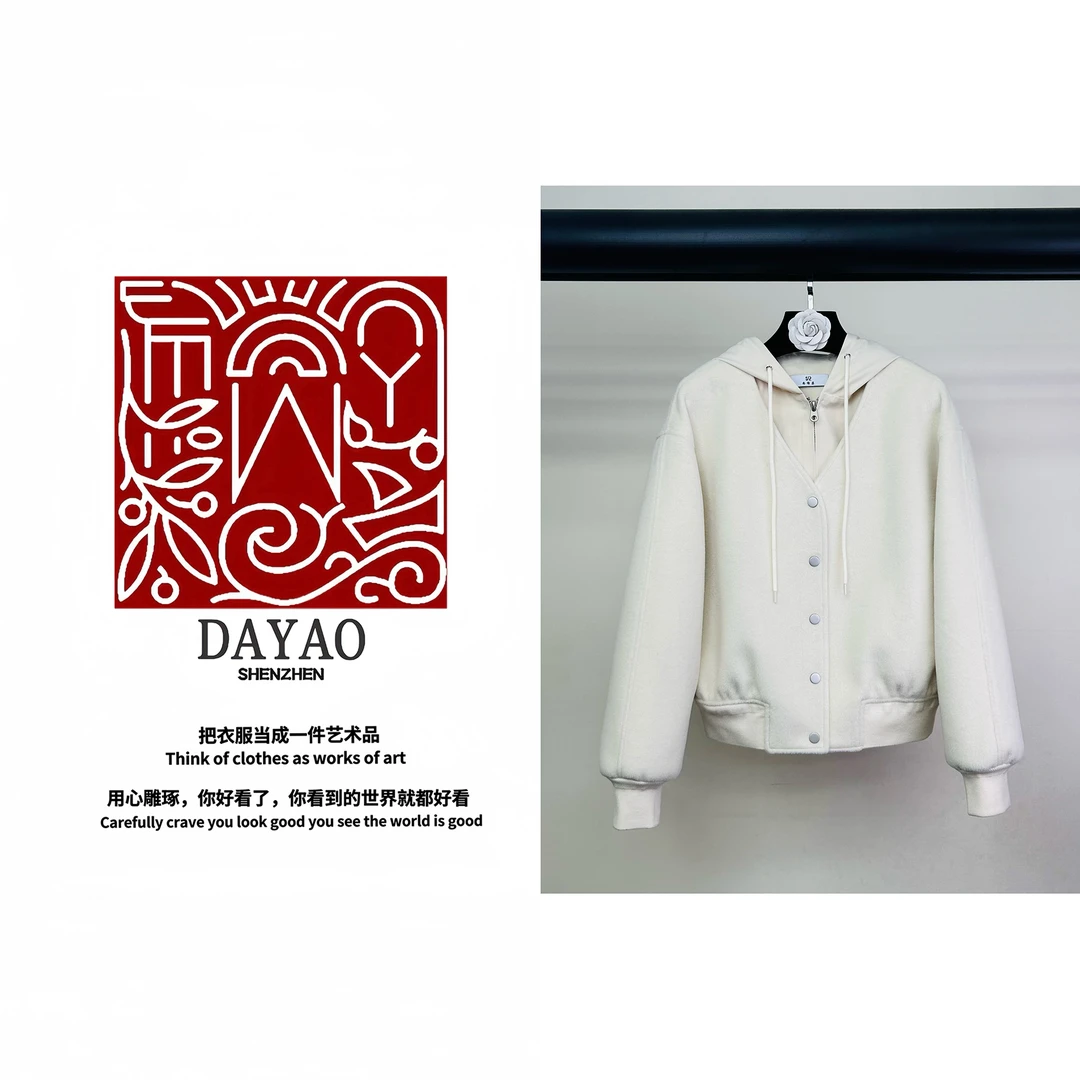 「DAYAO」24s秋冬新款白色气质百搭短外套轻奢高端女装WYA249167