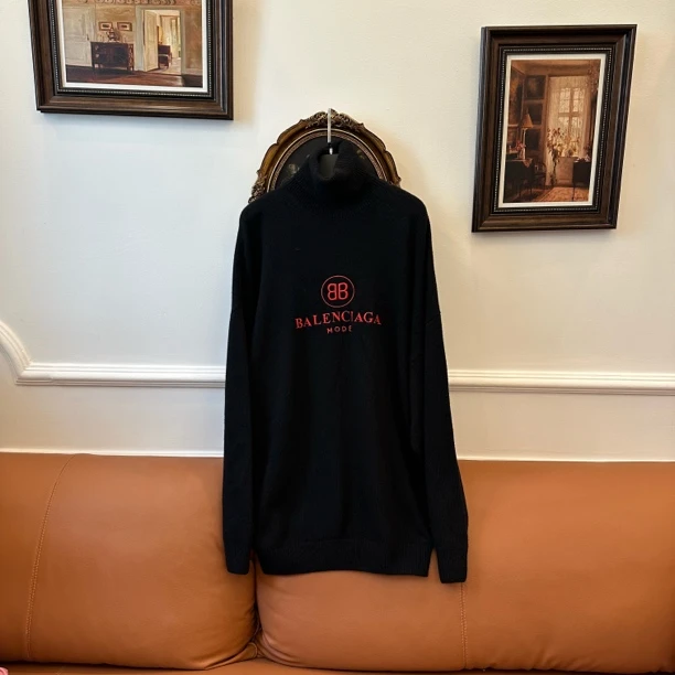 99新 Balenciaga/巴黎世家 36码-刺绣羊毛套头毛衣【小鱼】#6352