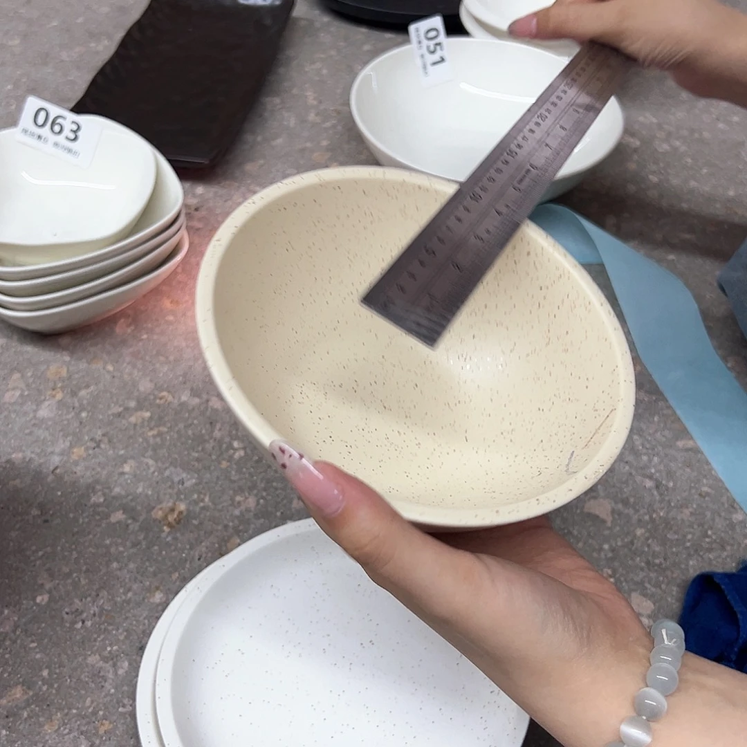 新骨瓷069微瑕沙海黄6寸面碗