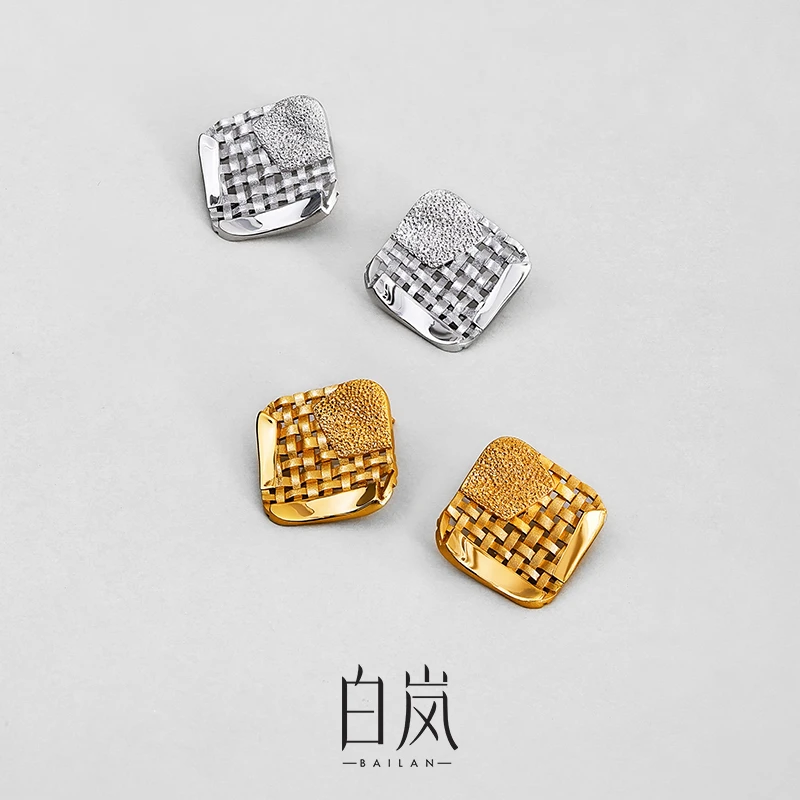 925银耳饰 白岚厝影耳钉925银耳环耳饰女复古气质贵气设计ED4634