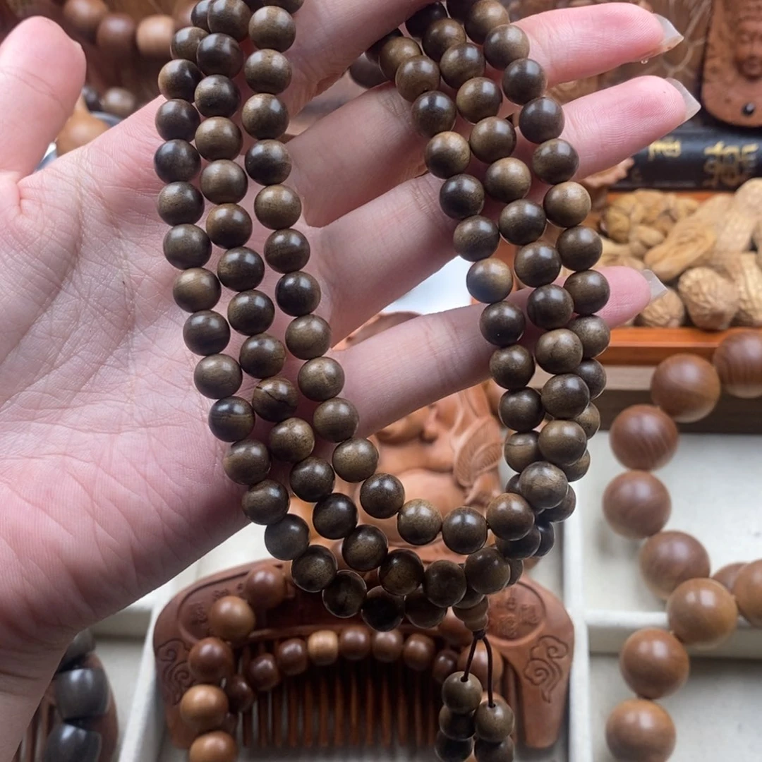 檀香木手串/手链老山檀，奶香08黑肉
