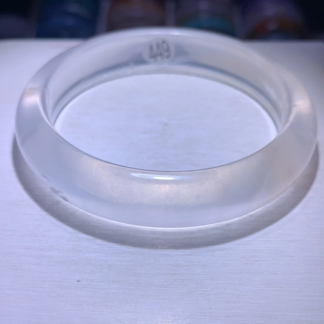 银S925镶嵌手镯水晶奶白61.2圈