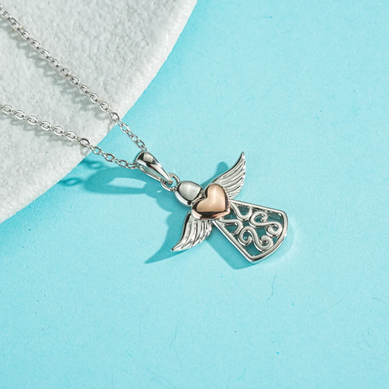 吊坠925银 项链大促销天使之心时尚百搭T恤款吊坠送925纯银链子