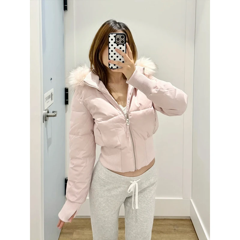 韩版百搭连帽短款棉服女2025冬季新款超好看收腰显瘦加厚保暖外套