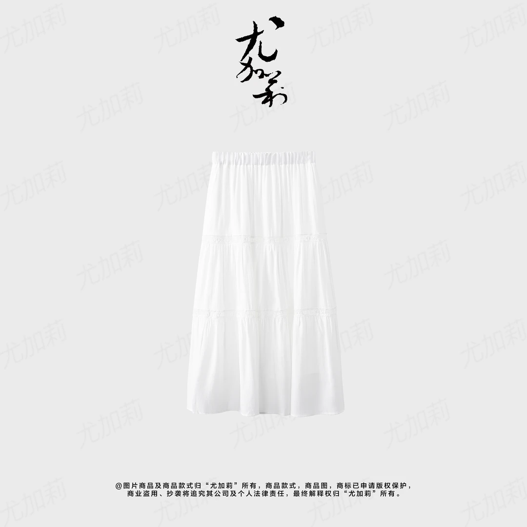 加莉精选【温柔】飘逸的白色半裙 分码