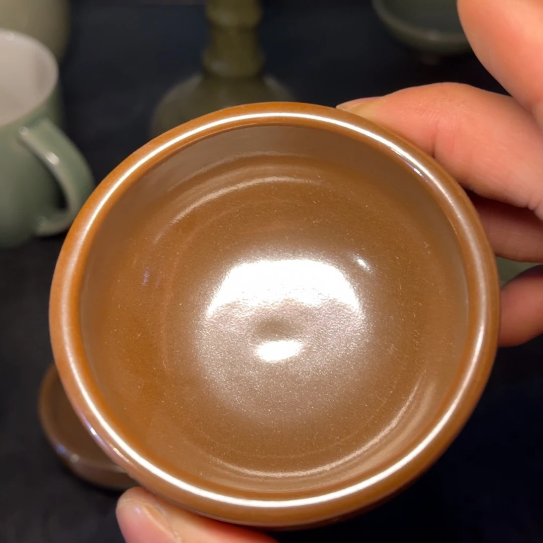 微瑕失圆紫金釉钵杯