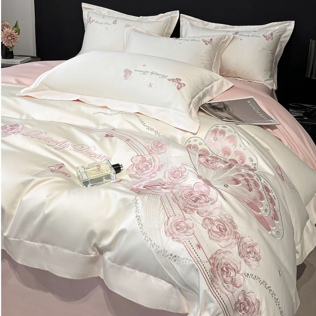 高档凉感天丝四件套床单被套丝滑轻奢简约冰丝套件床上用品