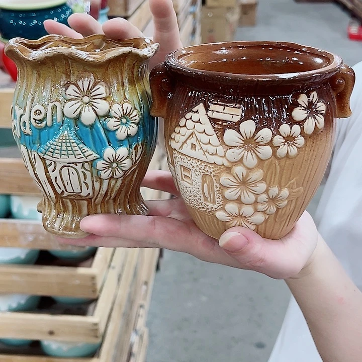 有孔，凑10元包邮陶瓷花盆发货！