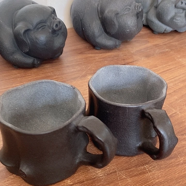 用***7冰碛岩石雕供春杯微瑕不退换