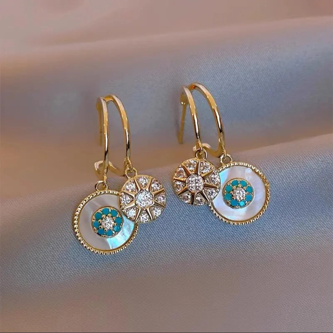 铜合金合成锆石耳饰 耳饰百搭时尚