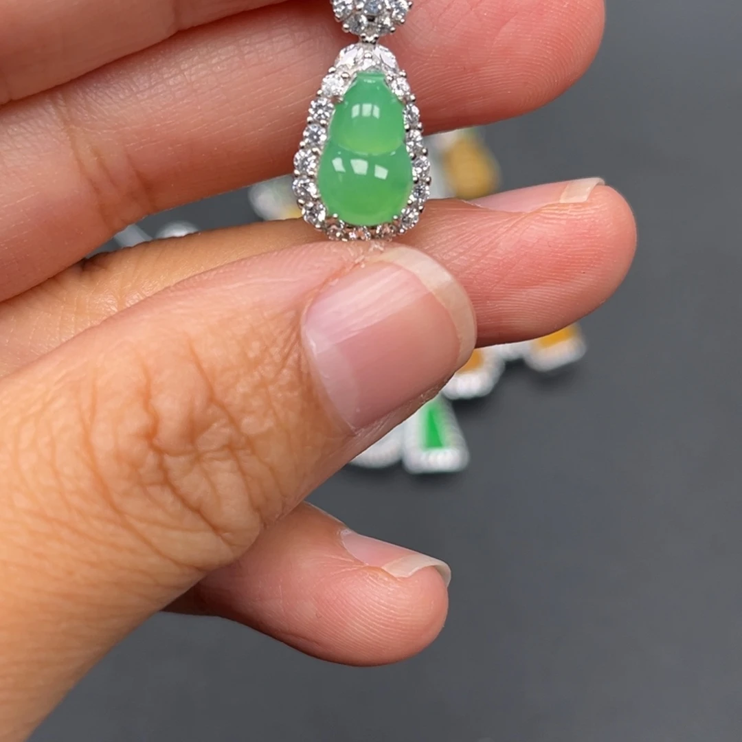 翡翠银S925镶嵌吊坠(不含链)