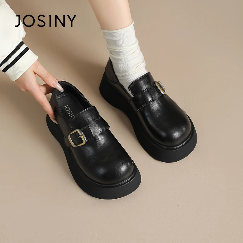 卓诗尼金属装饰春季一脚蹬软底乐福鞋圆头单鞋时尚夏季黑色女鞋