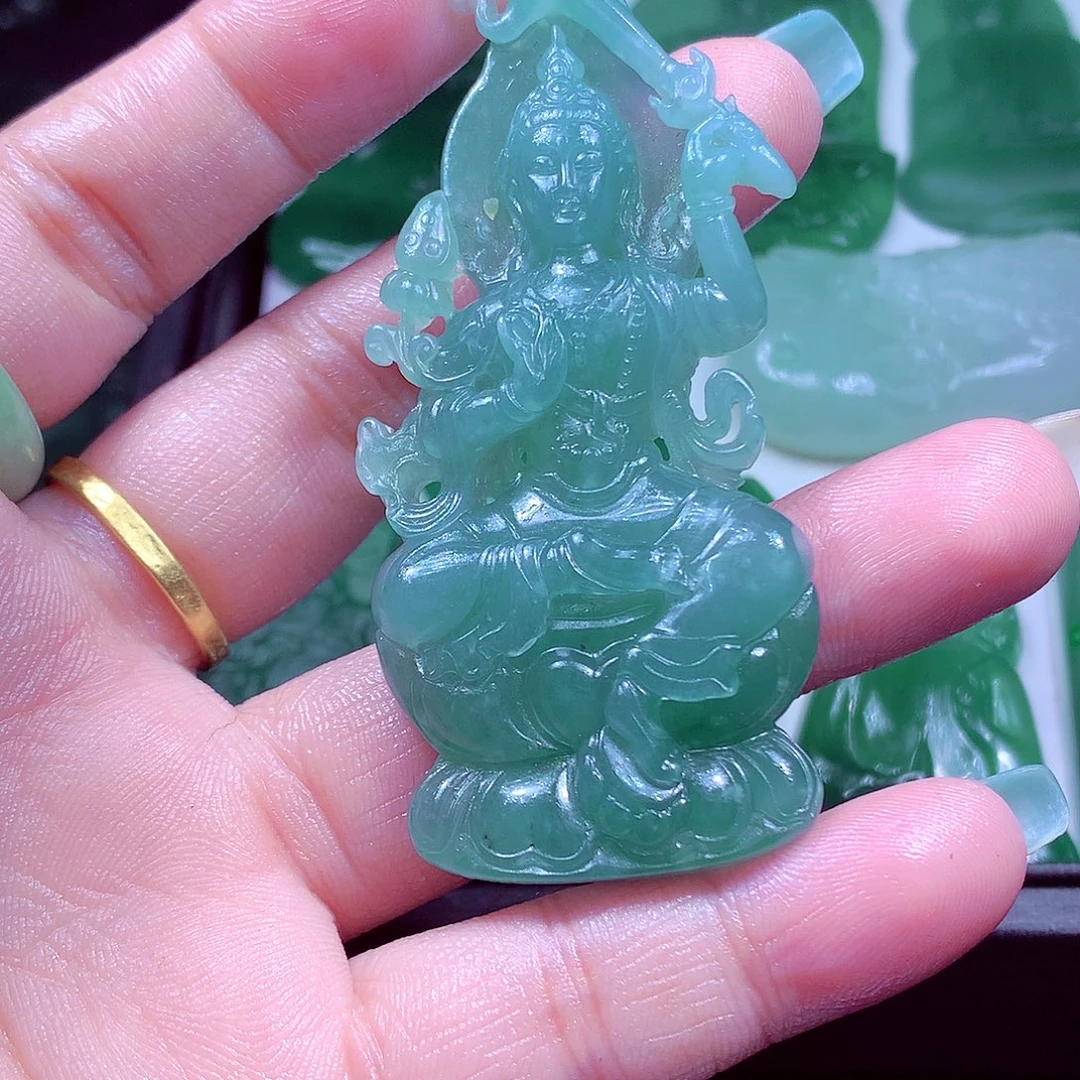 定制翡翠未镶嵌天然缅甸翡翠A货毛货挂件