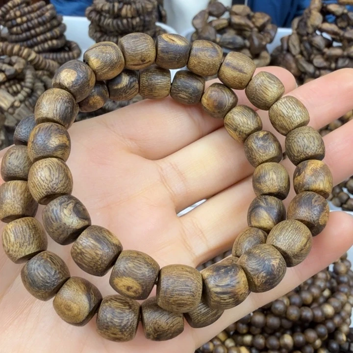 沉香手串沉香绿奇楠鼓珠多样性发其一 卡十