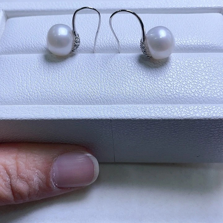 淡水珍珠耳饰银S925镶嵌