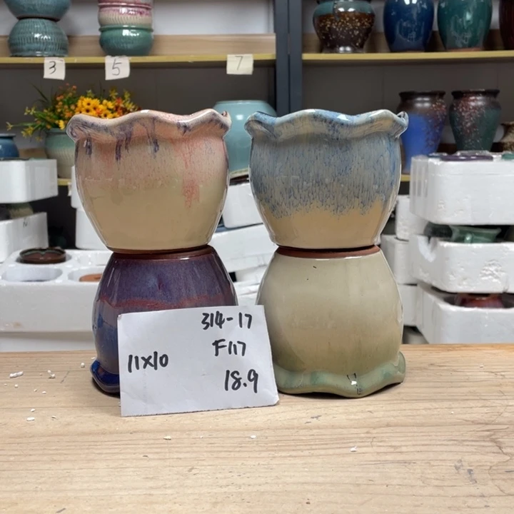 紫砂花盆多肉陶土花盆微瑕17