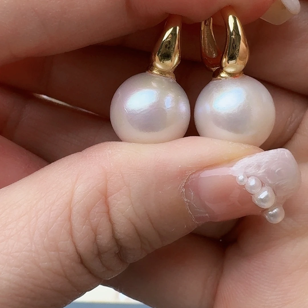 淡水珍珠耳饰银S925镶嵌