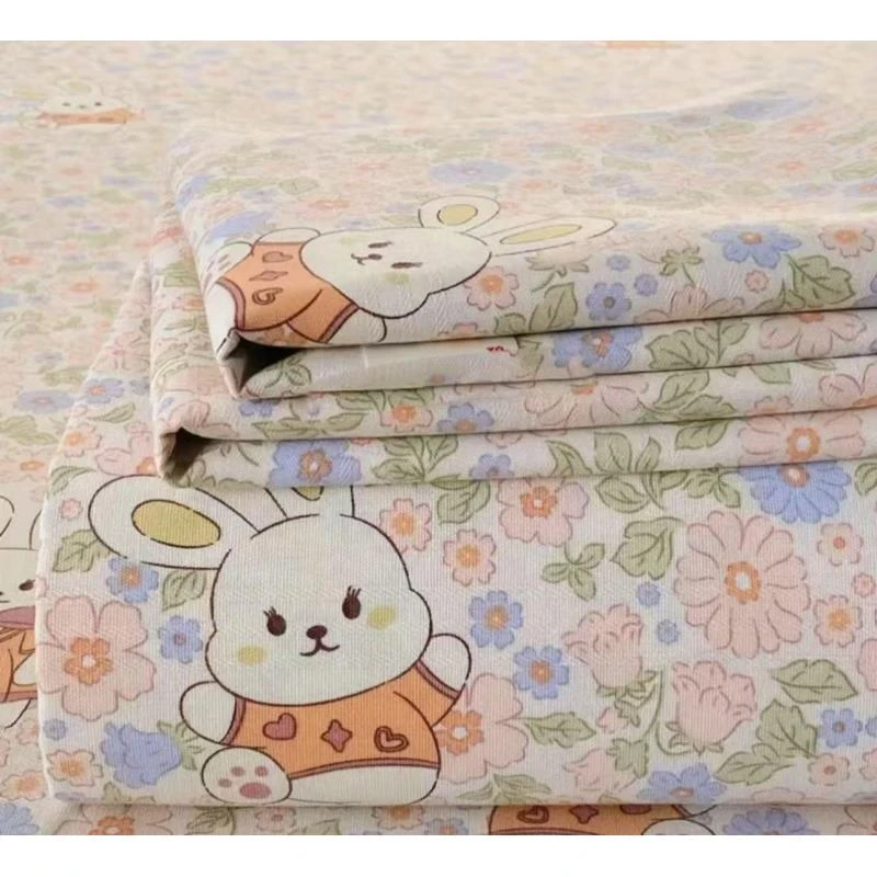 繁花小兔-新款老粗布床单200cm*240cm（±5cm）