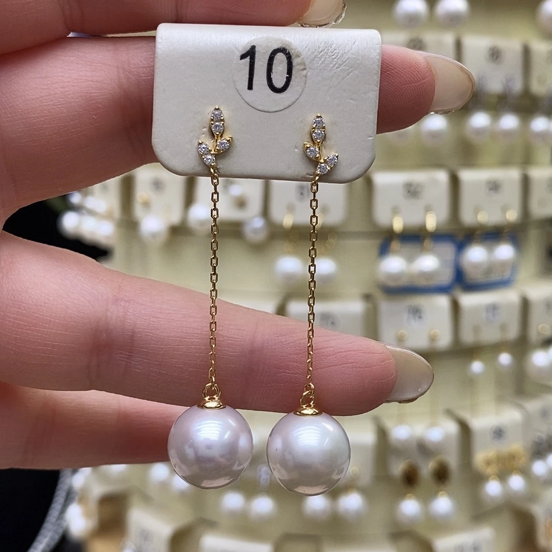 银S925镶嵌淡水珍珠耳饰